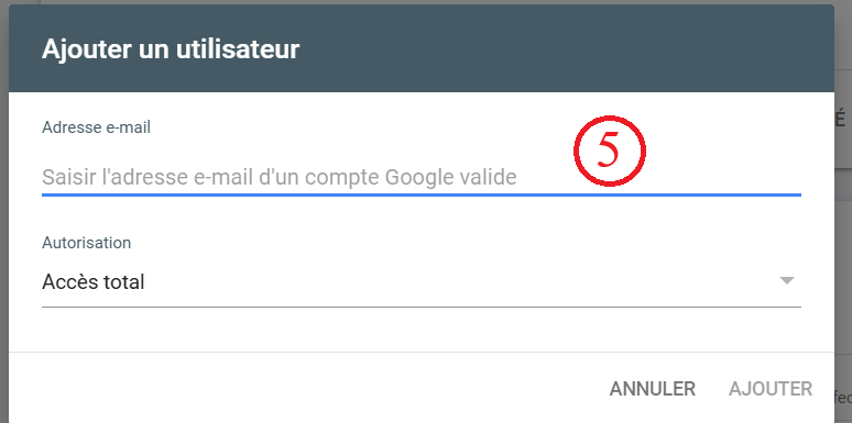 accès total à la Google Search Console
