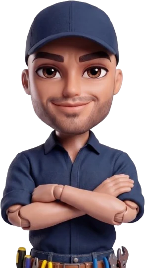 doll-artisan-buste Artisan en tenue de travail, illustration 3D